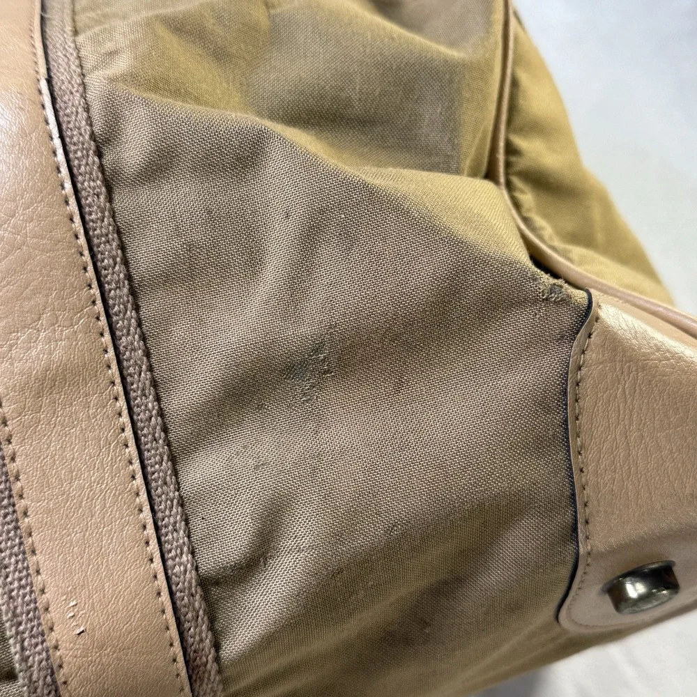 VTG Polo Ralph Lauren Duffle weekender buckle strap large Tan canvas pony